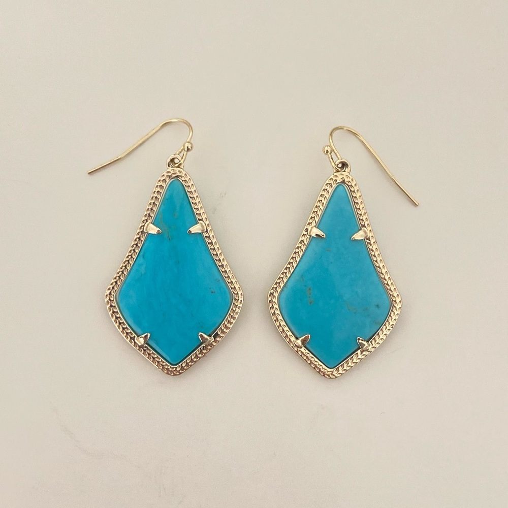 Kendra Scott Alex Gold Drop Earrings in Turquoise